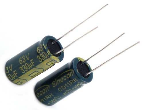 KONDENZÁTOR 330uF / 63V 10x20 L.LIFE SINECON 5KS.