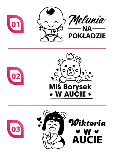 Nálepky na auto - dieťa v aute MENO