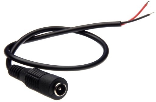 2,1mm/5,5mm zásuvka s 30cm káblom pre LED pásiky
