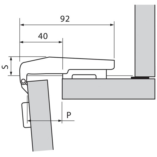 BLUM 78T9550.TL paralelný TIP-ON záves + vodítko