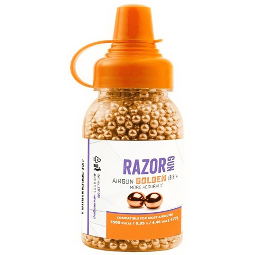 RazorGun GOLDEN BBs oceľové pelety 4,46 mm 1500 ks.