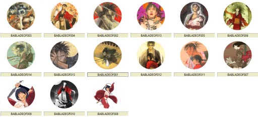 Špendlíky Manga Blade of the Immortal MNOHÉ DIZAJNY