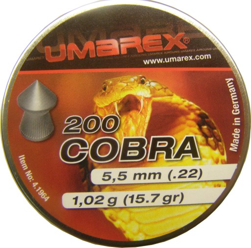 UMAREX DIABOLO VZDUCHOVÉ NÁTRELY Kobra vrúbkovaná 5,5mm 200 ks.