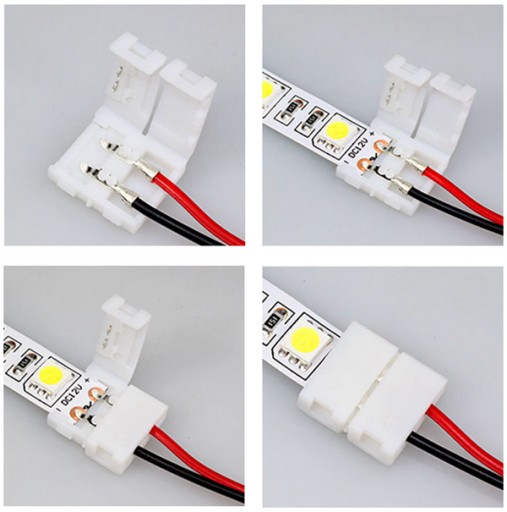 Dvojitý konektor pre 10mm LED pásik - 5050 s káblom