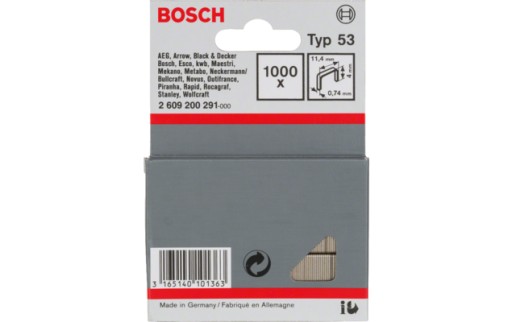 ZOŠÍVAČKY 4 mm TYP 53 BOSCH 1000 ks.
