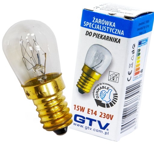 E14 15W žiarovka do rúry do 300 stupňov 230V, žiarovka do rúry GTV