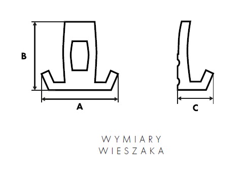 DVOJITÝ VEŠIAK NA NÁBYTOK WHZB44 ČIERNY MODER