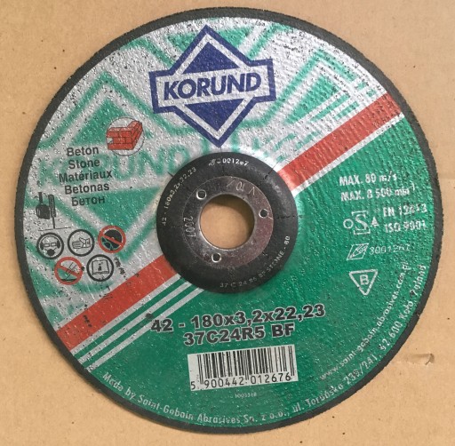Rezný kotúč na betón 180X3,2X22,23 brúsny kotúč 37C