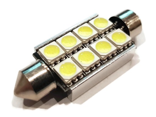 ŽIAROVKA 8 LED 5050 SMD TRUBKA 42mm C5W C10W KANBUS