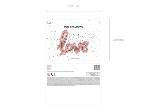 VALENTÍNSKE OZDOBY BALÓNKY Láska Rose Gold Svadobná párty Svadobné výročie 73 cm