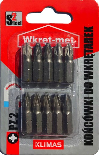 Skrutkovacie bity bity PZ2 25mm KLIMAS 10 ks.