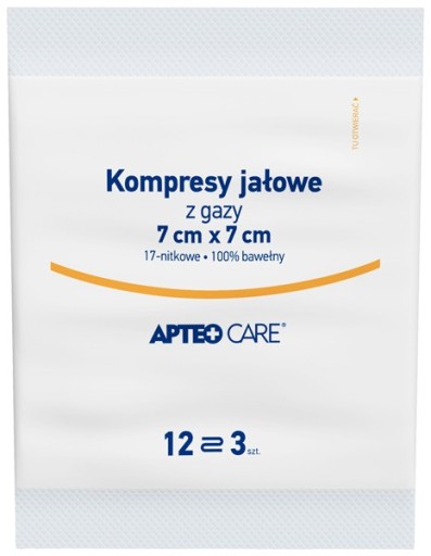 STERILNÉ KOMPRESY GAAS 7 X 7 CM APTEO CARE 3 KS