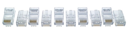 Zástrčka RJ-45, sada 10 ks, pre krútené dvojlinky
