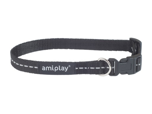 amiplay Reflective M reflexný golier, čierny