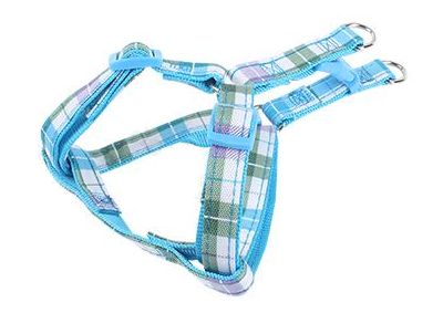 Postroj pre psa S, nastaviteľný, modrá pracka, 30-50 cm