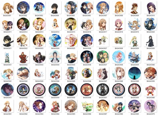 Manga Anime Sword Art Online Pins VEĽKÝ VÝBER