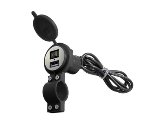 NABÍJAČKA NA MOTORKU SKÚTER USB ZÁSUVKA 12V 2,1A