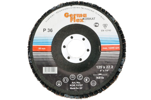 Lamelový kotúčový brúsny kotúč 125mm P36