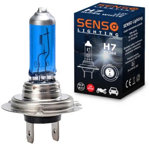 2x ŽIAROVKA H7 SUPER BIELA + W5W 12V 55W E4 XENON SADA STUDENÁ BIELA
