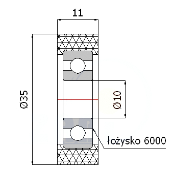 FI 35 POLYURETÁNOVÝ VALEC FI 10 VALEC ŠÍR 11 mm