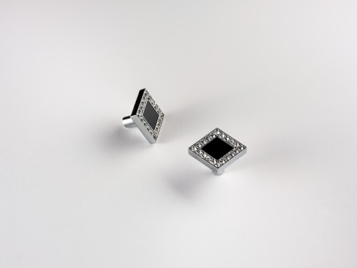 KĽÚČKA Nábytkový gombík MIA CRYSTAL, CHROME AND BLACK