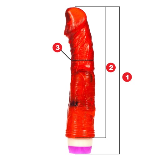 ČERVENÝ ANATOMICKÝ VIBRÁTOR S OVLÁDANÍM VIBRÁCIÍ