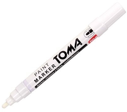 TOMA permanentný olejový popisovač 2,5mm biely