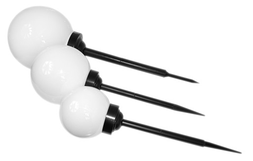 SOLÁRNA LAMPA MLIEČNE BIELA GUĽA 15cm 4 LED! XL