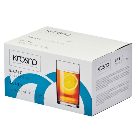 Krosno klasické poháre na kávu a čaj 250ml, 6ks