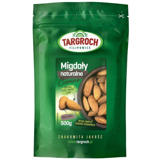 Prírodné tmavé mandle 500g Targroch