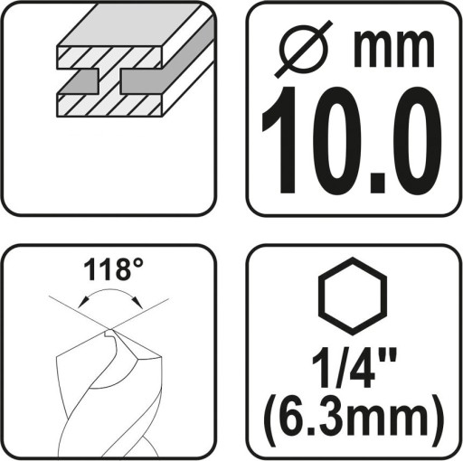 YATO HSS FRÉZOVAČKA NA KOV 10,0mm ŠEST