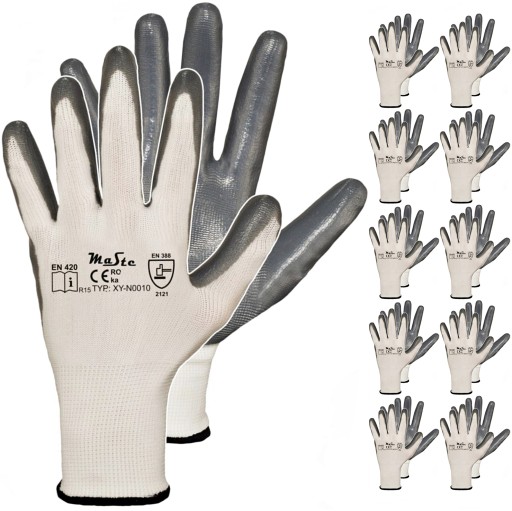 10 párov RUKAVICE PRACOVNÉ RUKAVICE veľkosť 9 NITRIL