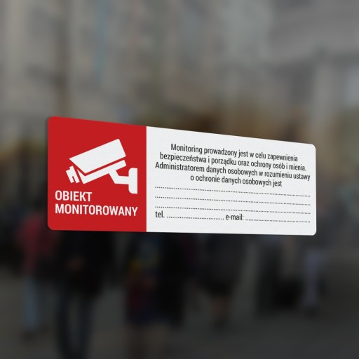 Monitoring - GDPR - informačná nálepka 5x15