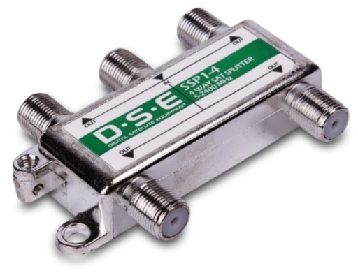 Rozbočovač spoločnosti DSE TVSAT anténny rozbočovač 1/4 model SSP1-4 rozsah 5-2400