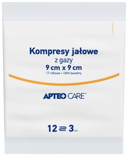 STERILNÉ KOMPRESY GAAS 9 X 9 CM APTEO CARE 3 KS