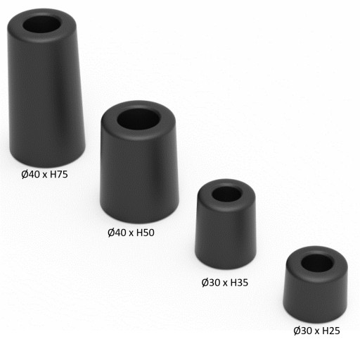 Čierna zarážka prémiovej kvality, 75 mm