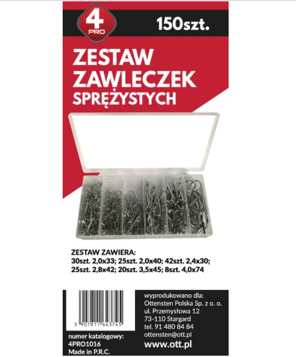 PRUŽINKY SADA KOLÍKOV DIELENSKÝ ŠTANDARD RÔZNE 150-EL