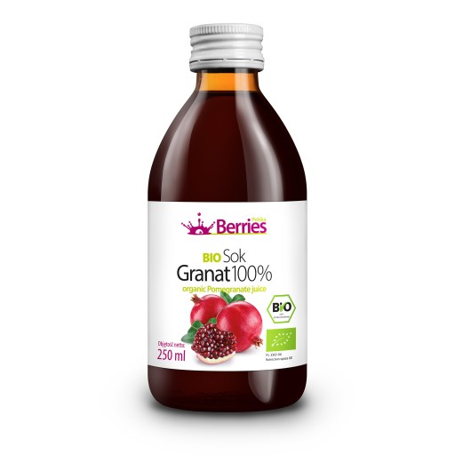 Bio šťava z granátového jablka 100% eko šťava z granátového jablka 250 ml