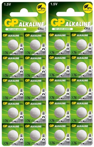 20x AG13 GP ALKALICKÉ BATÉRIE LR44 A76 1154 G13