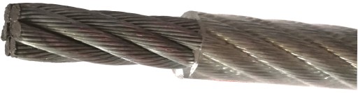 Lano PVC oceľové lanko 8/10 10mm 7x19 pozinkované 1m