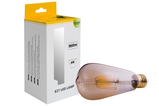 E27 LED 8W FILAMENTOVÁ Edisonova žiarovka VEĽMI TEPLÉ dekoratívne SLIZ