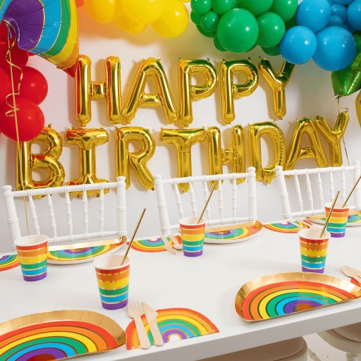 Elegantné narodeninové balóniky s nápisom HAPPY BIRTHDAY