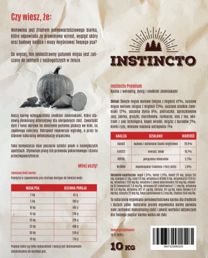 INSTINCTO food Hovädzie mäso a sladké zemiaky 100 g vzorka