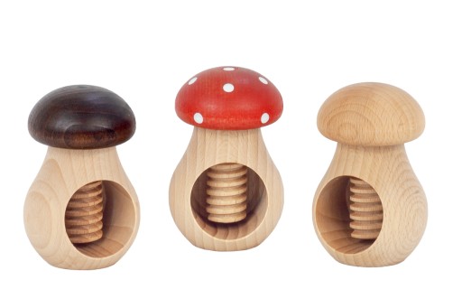 Luskáčik MUSHROOM, drevený, hnedý