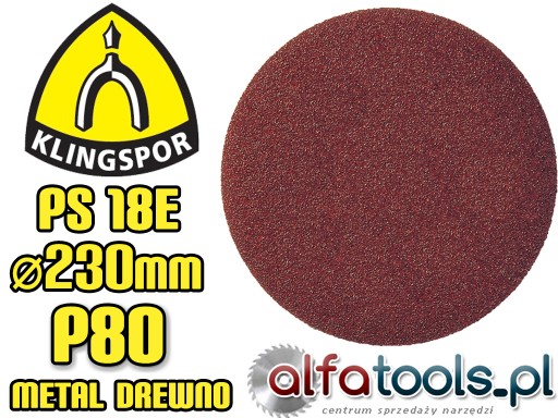 BRÚSNY KOTÚČ NA VELCRO 230 P80 KLINGSPOR PS 18EK