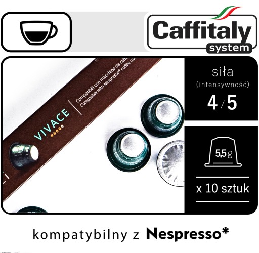 Kapsuly Nespresso Caffitaly Espresso Vivace x 10