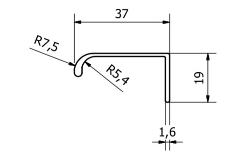 MATNÁ ČIERNA NÁBYTKOVÁ ÚCHYTKA FE8 52 mm veľ. 32 mm