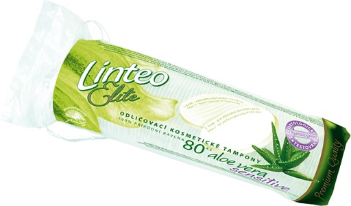 Linteo Elite kozmetické tampóny 80 ks. Harmanček