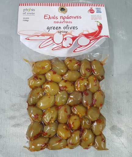 Grécke nevykôstkované pikantné zelené olivy 250g