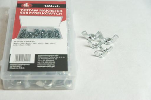 KRÍDLOVÁ MATICA Krídlové matice 150ks M4-M10 6-9,5mm